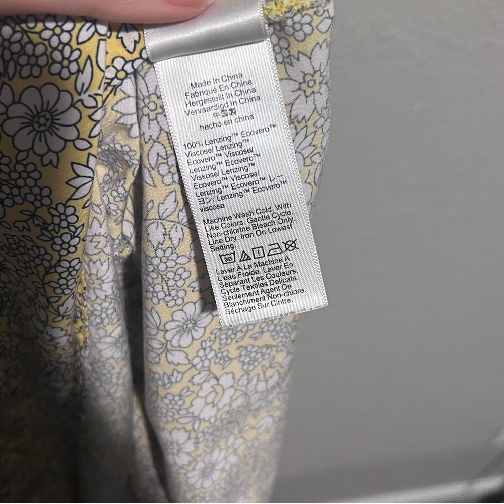 J. Crew Yellow Floral Puff-sleeve tiered midi dress - Picture 5 of 6